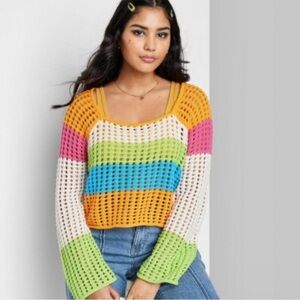 Wild fable colorful knit sweater
